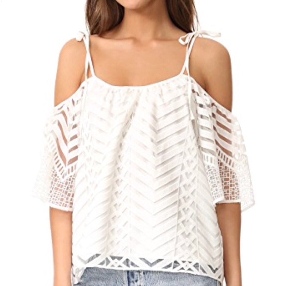 Parker Tessa Combo Top (Ivory, size small)